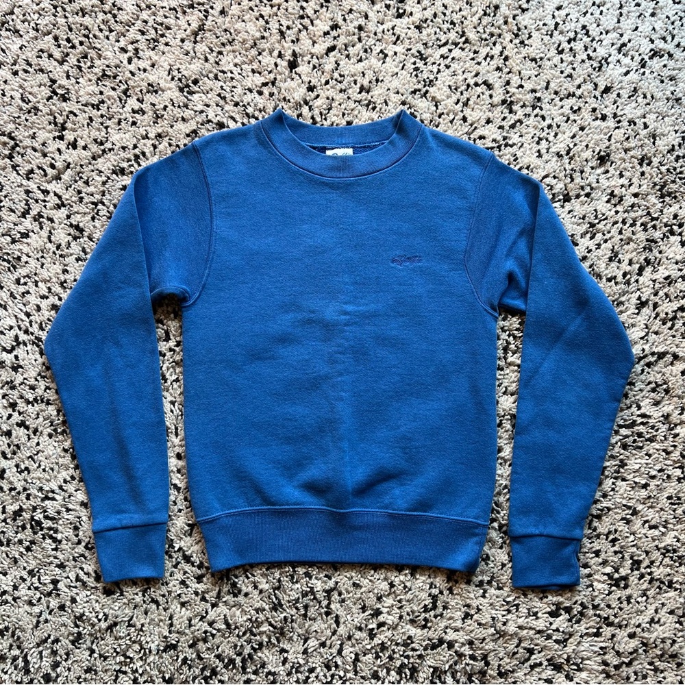 Dolfin Sweatshirt Solid Blue Crewneck Made in USA Men’s Size Small